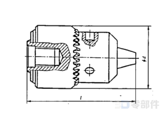 螺纹孔连接形式的钻夹头 GB/T6087-2003