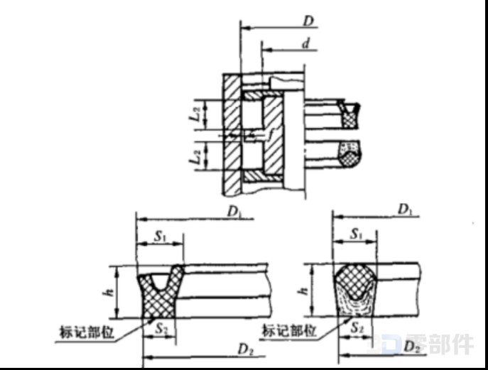 活塞L2密封沟槽用蕾形圈 GB/T10708.1-2000