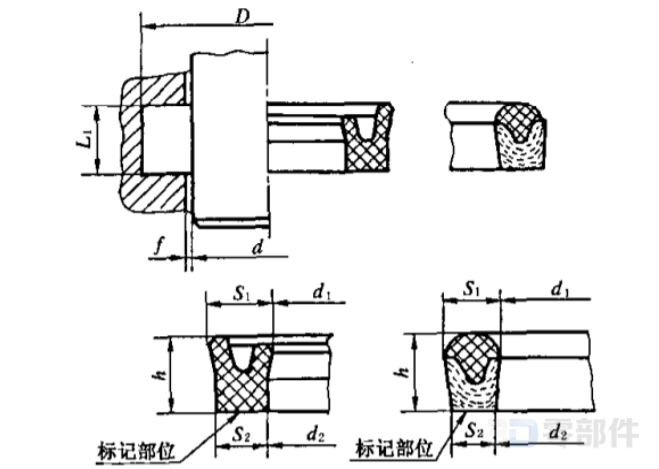 活塞杆L2密封沟槽用蕾形圈 GB/T10708.1-2000