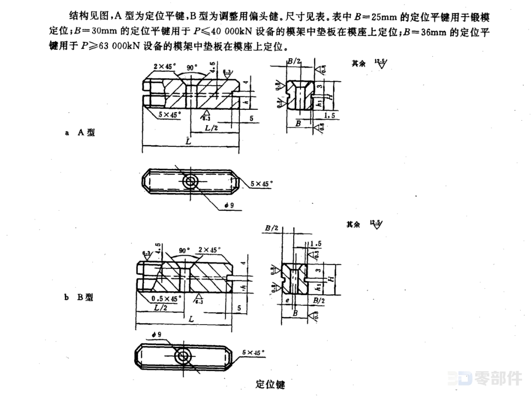 机械压力机锻模_定位键 JB/T6059.9-1992