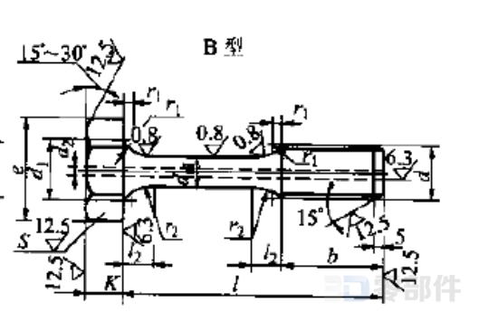 六角头预应力螺栓_B型 JB/ZQ4322-2006