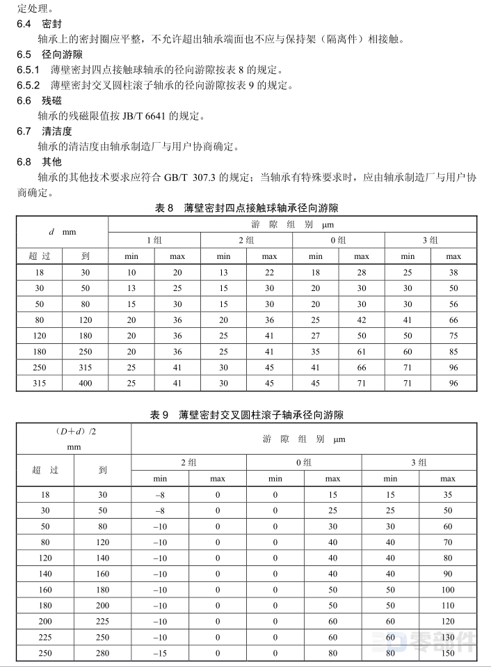 机器人用薄壁密封交叉圆柱滚子轴承 JB/T6636-2007