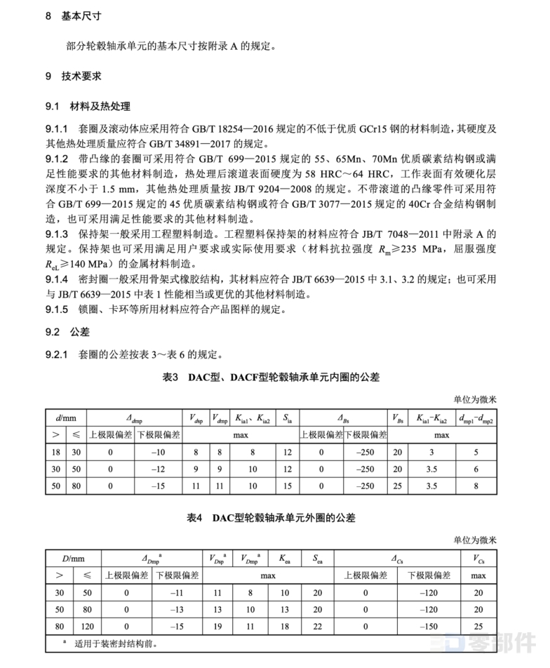 双列角接触球轴承单元DU型 JB/T10238-2017