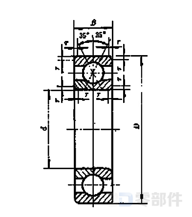 三点接触球轴承QJS型 GB/T294-1994