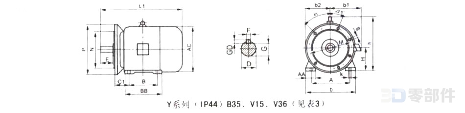 YD系列B35型变极多速三相异步电动机