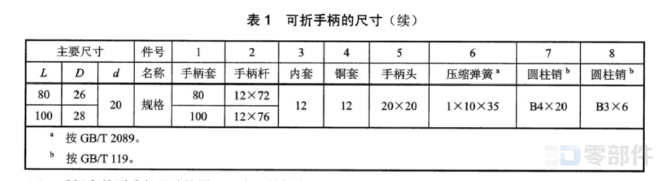 可折手柄 JB/T7270.11-2014