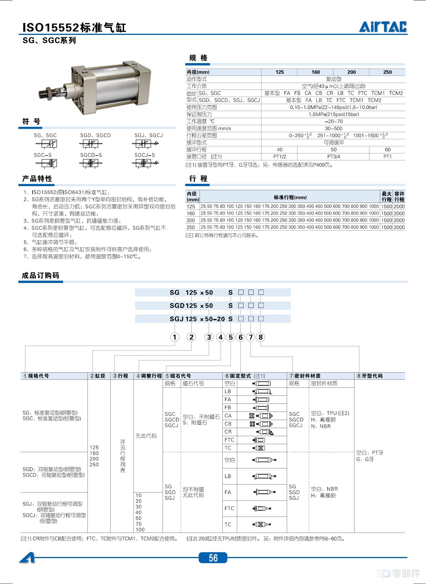 亚德克 SGCD系列标准型气缸