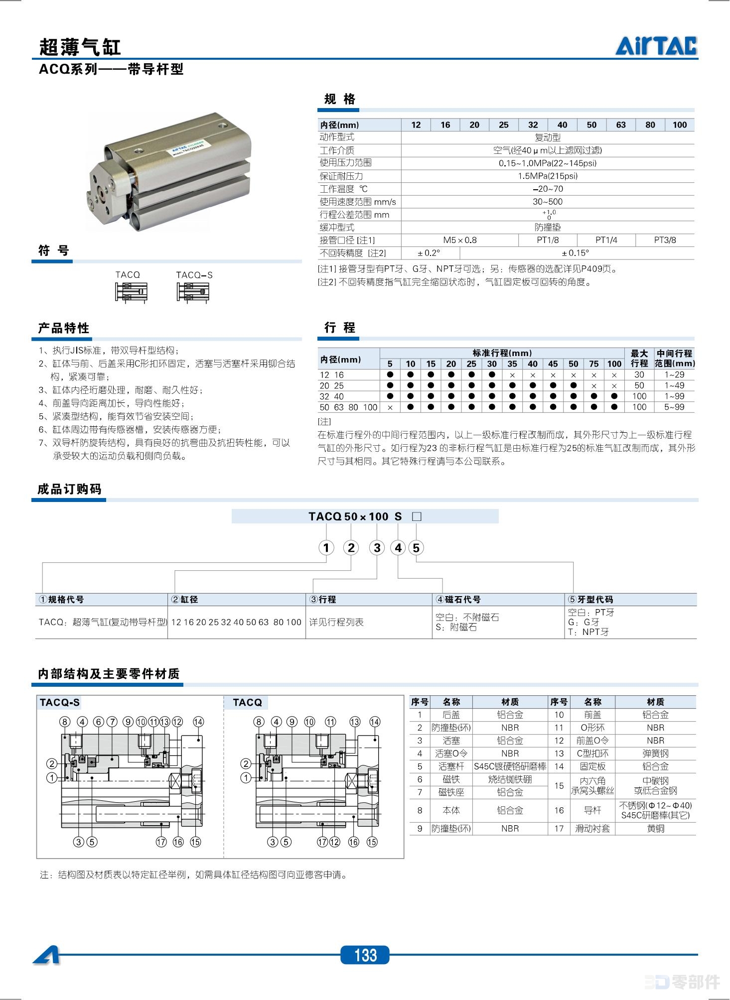 亚德克 ACQ系列超薄型气缸