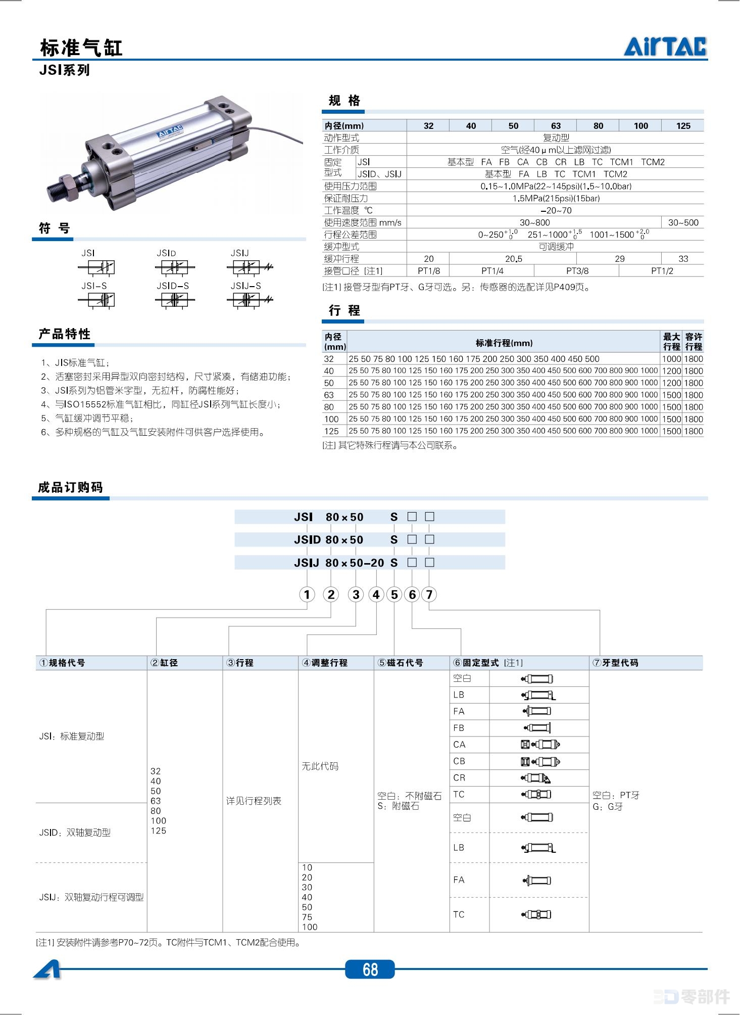 亚德克 JSI系列标准气缸