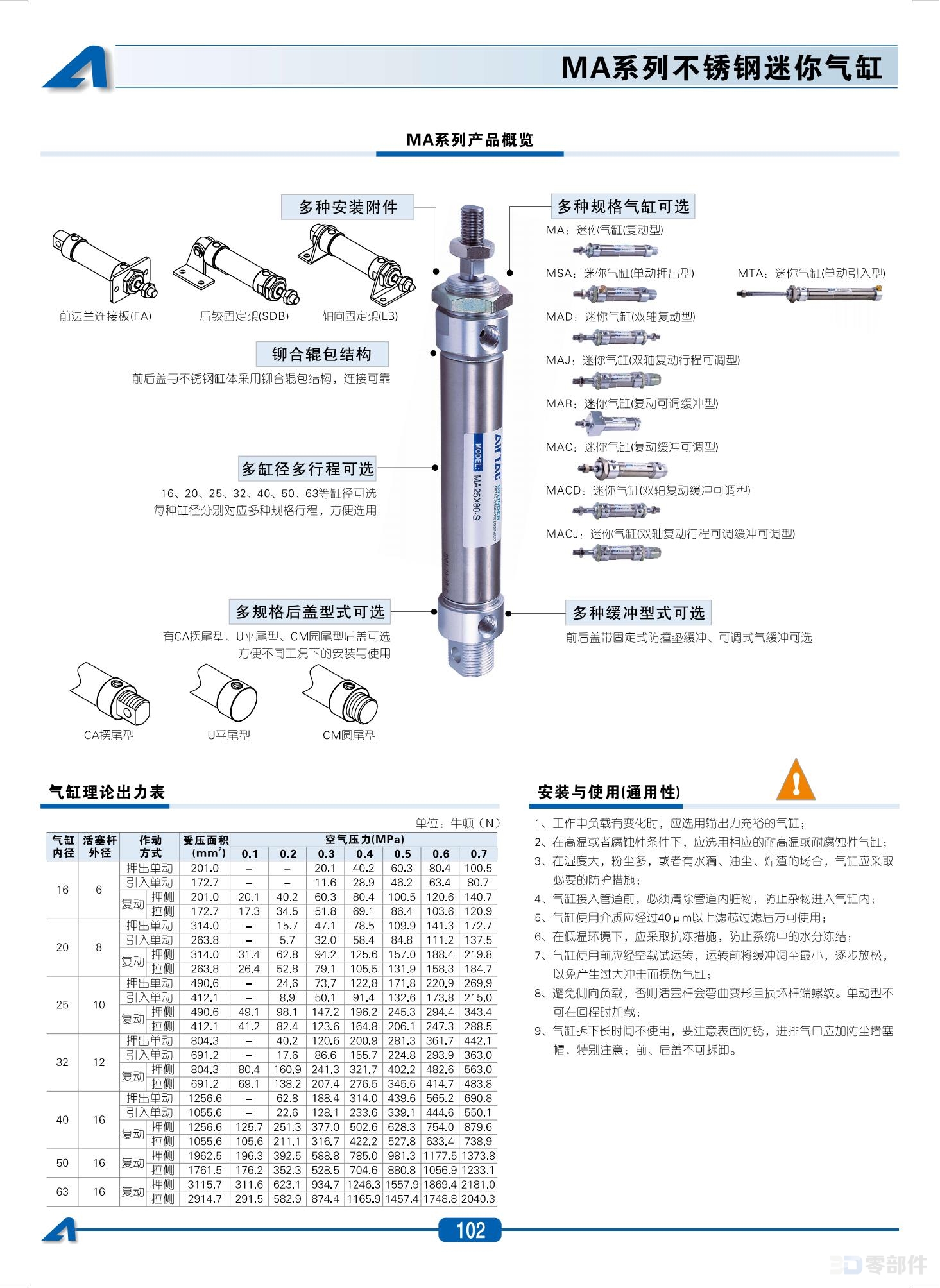 亚德克 MTA系列迷你气缸