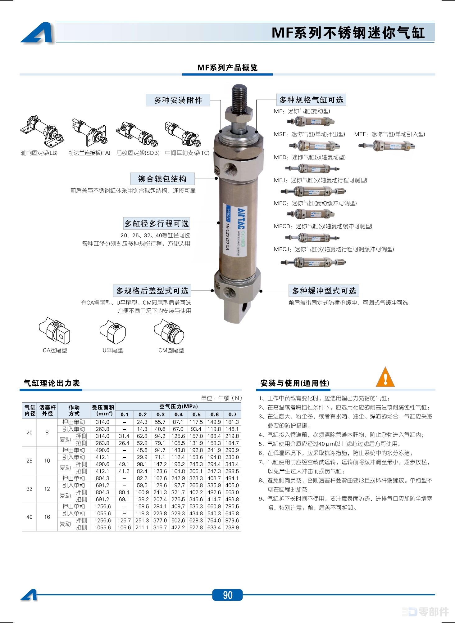 亚德克 MCF系列迷你气缸