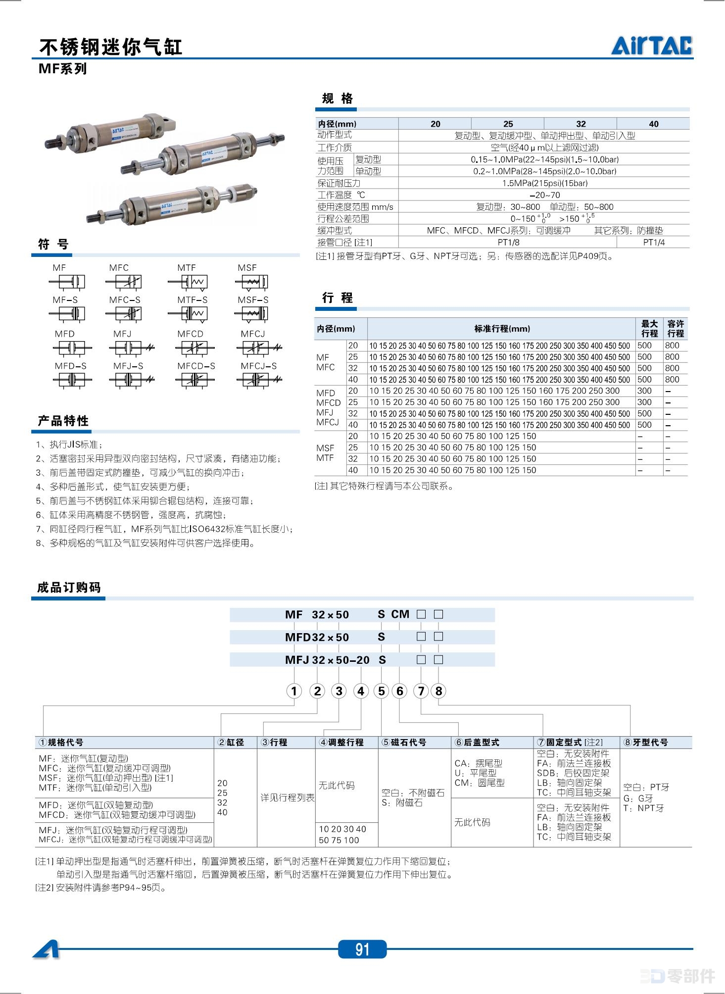 亚德克 MCF系列迷你气缸